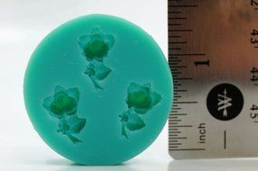 Silicone Round Shaped Candy and Cake Mold Tiny Teal Rose
