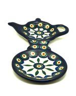 Polish Pottery Tea Bag &amp; Mug Holder - Peacock