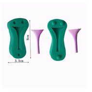 TANGCHU Soft Silicone Cake Mold Heel Of High-heeled Shoes 3.15*1.3*0.63inch Green