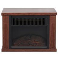 Best Choice Products 1000 Watt Hearth Portable Electric Fireplace Wood Grain Brown Color Mini Desk Tabletop N6