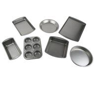 Le Juvo 7 Piece Bake Set - Kitchen Bakeware Set - Including Square Cake Pan, Round Cake Pan, Pie Pan, Cookie Tray...