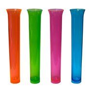 Party Essentials 15-Count Hard Plastic 1.5 Ounce Tube Shots, Mardi Gras Mix