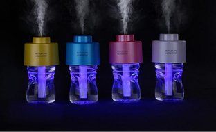 Lsgoodcare Portable Mini USB Air Humidifier Cool Mist Ultrasonic LED Yellow Noctilucent Bottle Cap Air Purifier...