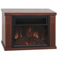 Best Choice Products 1000 Watt Hearth Portable Electric Fireplace Wood Grain Brown Color Mini Desk Tabletop N8