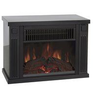 Best Choice Products 1000 Watt Hearth Portable Electric Fireplace Wood Grain Brown Color Mini Desk Tabletop N10