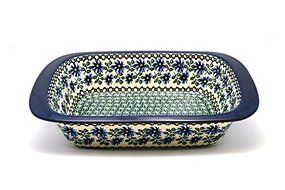 Polish Pottery Baker - Deep Dish with Grip Lip - Blue Chicory