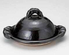 Black-Glaze for 4-5 persons 12inch Donabe Japanese Hot pot Black Ceramic Made in Japan