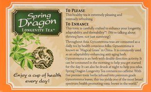 Dragon Herbs Spring Dragon Longevity Tea Caffeine Free -- 20 Tea Bags