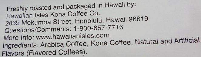 Hawaiian Isles Coffee Co. Kona Mocha 10 oz grind N4