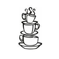 Adorox Coffee House Cafe Cup Java Silhouette Metal Wall Art (Black (1 Pack)) N2