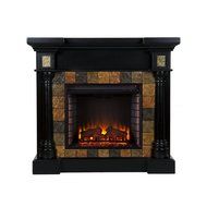 SEI Carrington Convertible Electric Fireplace, Slate/ Black N10