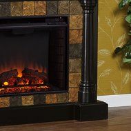 SEI Carrington Convertible Electric Fireplace, Slate/ Black N11