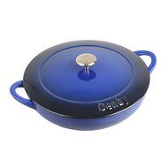 Denby CII-581 Cast Iron Shallow Covered Casserole, 3-Liter, Blue