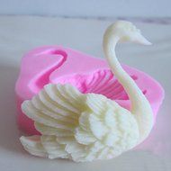 Pink Swan Style Silicone Mould Polymer Clay Sugar Diy Craft Cake Decorating