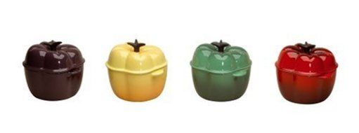 Le Creuset Stoneware Petite Bell Pepper Casserole Set, Set of 4, Assorted Colors