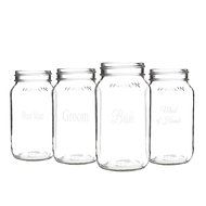 Cathy&#039;s Concepts Wedding Party Mason Jars (Set of 4), 26 oz., Clear N2