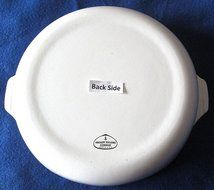 Anchor Hocking White Covered Casserole w/ Black Wheat Pattern, Vintage 1-1/2 Qt 9 Inch