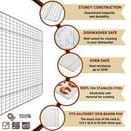 Premium Quality 12x17 Cooling Rack by BelKon Kitchenware, 100% Stainless Steel, Non-stick, Strong Thick Gauge... N3