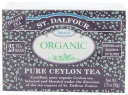 ST. DALFOUR Organic Tea, Tea Bags, Pure Ceylon, 1.75-Ounce Bags, 25-Count Boxes (Pack of 6) N3