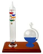 Ambient Weather Galileo Thermometer and Glass Globe Fluid Barometer N2
