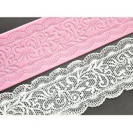 FOUR-C Lace Cake Mold Silicone Lace Mat Decoration Pad for Cake Baking Color Pink