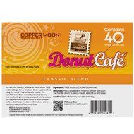 Copper Moon World Coffees, Donut Cafe' Classic Blend, Medium Roast, 40 Count For Keurig K-cup Brewers N2