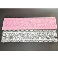 FOUR-C Lace Cake Mold Silicone Lace Mat Decoration Pad for Cake Baking Color Pink N3