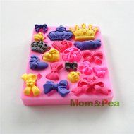 Mom&amp;pea 0532 Crown Bowknot Shaped Silicone Mould for Fondant Cake Sugar Paste Cake Decoration 3d Cake Toppers... N2