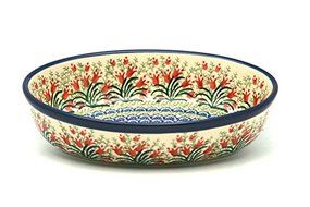 Polish Pottery Baker - Oval - Small - Crimson Bells