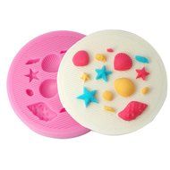 FOUR-C Cake Decor Moulds Shell and Sea Star Silicone Mold Color Pink