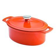 Rachael Ray Cast Iron 3-1/2-Quart Covered Oval Casserole, Orange by Rachael Ray