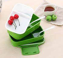 Lunch Time Japan style Double Tier Bento Lunch Box 4 Color Large Meal Box Tableware Microwave Dinnerware Set (... N4