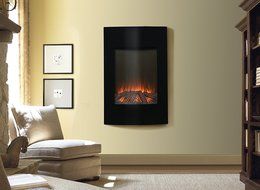 Homestar ZALPS High Wall Mount Firebox, 22.88" x 6.25" x 34.50", Black