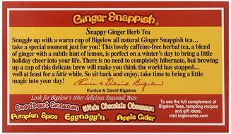 Bigelow Ginger Snappish Herbal Tea with Lemon (box of 20) N2