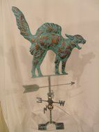 LARGE Handcrafted 3D 3- Dimensional CAT Weathervane Copper Patina Finish