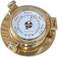 Brass Porthole Barometer by Royal Mariner