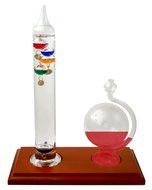 Ambient Weather Galileo Thermometer and Glass Globe Fluid Barometer N3
