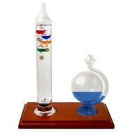 Ambient Weather Galileo Thermometer and Glass Globe Fluid Barometer N4