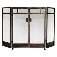 Threshold Mission Fireplace Screen - Black with Brushed Bronze Finish - CFP