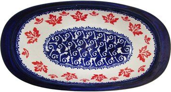 Boleslawiec Stoneware - Polish Pottery Oval Baking Dish - Maple Leaf N3