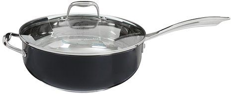 KitchenAid KCS60LCOB Stainless Steel 6.0-Quart Low Casserole with Lid Cookware - Onyx Black N5