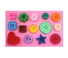 Longzang Small Buttons Silicone Mold Sugar Craft DIY Gumpaste Cake Decorating Clay