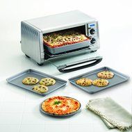 Farberware Nonstick Bakeware 4-Piece Toaster Oven Set, Gray