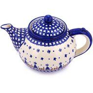 Ceramika Bona H7875G Polish Pottery Ceramic Tea or Coffee Pot Hand Painted, 52-Ounce