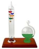 Ambient Weather Galileo Thermometer and Glass Globe Fluid Barometer N5
