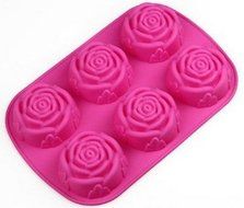 Wocuz 6 Rose Silicone Cake Baking Mold Cake Pan Muffin Cups Handmade Soap Moulds Biscuit Chocolate Ice Cube Tray...