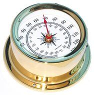 Trintec Euro Thermometer Polished Brass Marine Nautical Instrument for Boat or Cabin EUR-03