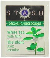Stash Tea Organic Tea Bags in Foil, White Tea with Mint, 100 Count