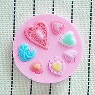 WilsonBaking Love Collection - Heart Gems Mold Decorations Silicone Mold Silicone Fondant Lace Molds Serie - Christmas...