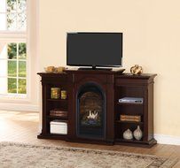 Duluth Forge Dual Fuel Vent Free Fireplace With Bookshelves - 15,000 BTU, T-Stat, Chocolate Finish N2